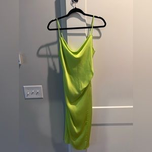 Lime green midi dress